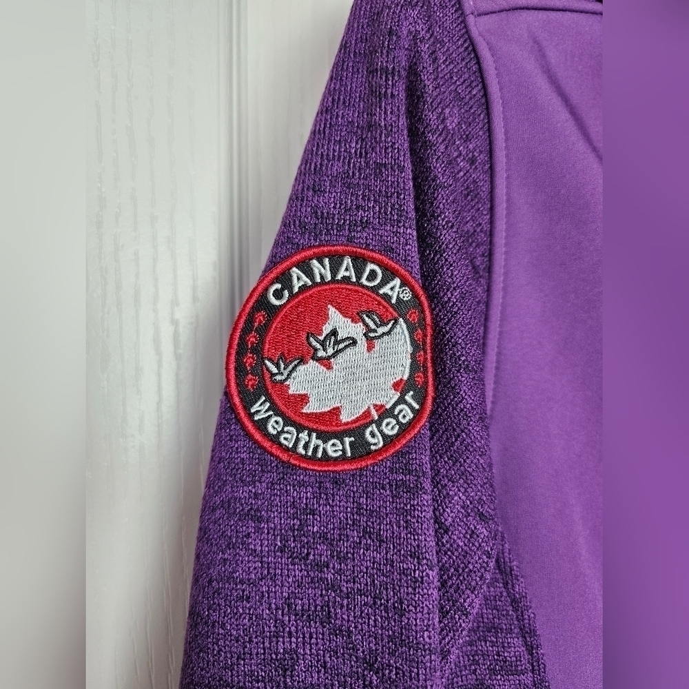CANADA WEATHERGEAR Women’s Lightweight Sweater Fleece Sweatshirt Jacket Purple S - Picture 6 of 9